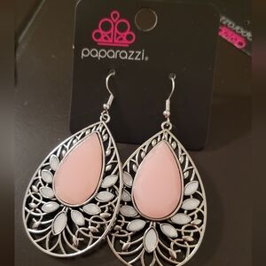 Paparazzi Blush and Silver Filigree Earrings